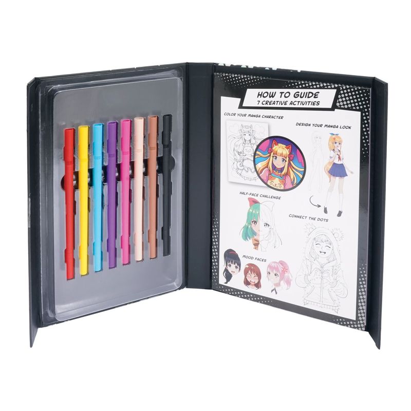 Jucarii, Copii si Bebe - Jucarii si jocuri - Jucarii & jocuri educative - Seturi pictura si desen - Happi Hobbi jurnal artistic cu markere manga - Infinity.ro