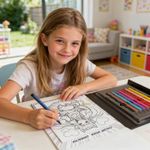 Jucarii, Copii si Bebe - Jucarii si jocuri - Jucarii & jocuri educative - Seturi pictura si desen - Happi Hobbi jurnal artistic cu markere manga - Infinity.ro