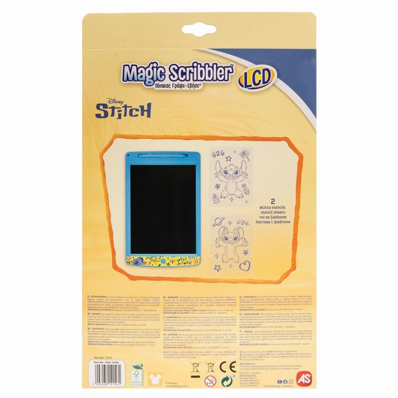 Jucarii, Copii si Bebe - Jucarii si jocuri - Jucarii & jocuri educative - Jucarii interactive - Disney Stitch tabla de desen LCD scrie sterge - Infinity.ro