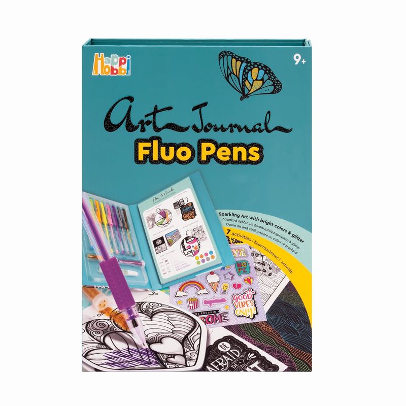 Jucarii, Copii si Bebe - Jucarii si jocuri - Jucarii & jocuri educative - Seturi pictura si desen - Happi Hobbi jurnal artistic cu pixuri fluo - Infinity.ro