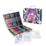 Jucarii, Copii si Bebe - Jucarii si jocuri - Jucarii & jocuri educative - Seturi pictura si desen - Happi Hobbi Art Case set de desen deluxe cu 50 de accesorii manga - Infinity.ro