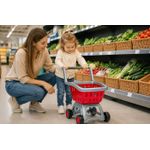 Jucarii, Copii si Bebe - Jucarii si jocuri - Jucarii de rol - Set joaca supermarket - Carucior cumparaturi rosu argintiu - Infinity.ro
