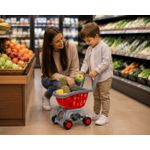 Jucarii, Copii si Bebe - Jucarii si jocuri - Jucarii de rol - Set joaca supermarket - Carucior cumparaturi rosu argintiu - Infinity.ro
