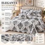 Casa si Gradina - Textile si covoare - Pături și cuverturi - Cuverturi - Set Cuvertura Finet pentru Pat Dublu, 230x250 cm, 4 Fete de Perna, Material Moale si Respirabil - Infinity.ro