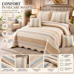 Casa si Gradina - Textile si covoare - Pături și cuverturi - Cuverturi - Set Cuvertura Finet pentru Pat Dublu, 230x250 cm, 4 Fete de Perna, Material Moale si Respirabil - Infinity.ro