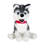 Jucarii, Copii si Bebe - Jucarii si jocuri - Jucarii de plus - Catel Husky, de Plus, poliester, 37x37x45 cm, 3 ani+ - Infinity.ro