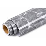 Casa si Gradina - Decoratiuni - Stickere decorative - Folie Autoadeziva Imitatie Marmura, 300 x 60 cm, Rezistenta la Apa, pentru Mobila, Blat, Bucatarie si Baie, Gri - Infinity.ro