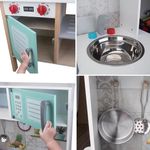 Jucarii, Copii si Bebe - Jucarii si jocuri - Jucarii de rol - Bucatarii copii - Bucatarie de jucarie din lemn cu accesorii, lumina si sunet, Dimensiune 60x30x92.5 cm - Infinity.ro