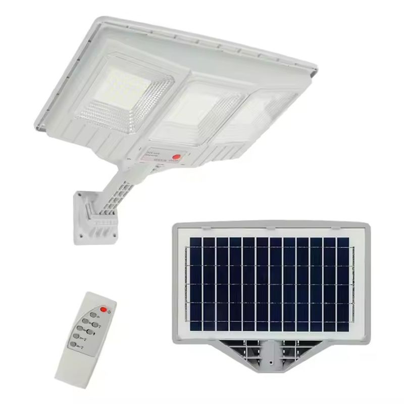 Casa si Gradina - Corpuri si surse de iluminat - Iluminat exterior - Lampi solare - Lampa solara cu suport, 3 cadrane 108 LED, Putere 100W, Senzor de miscare, lumina si telecomanda - Infinity.ro