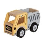 Jucarii, Copii si Bebe - Jucarii si jocuri - Vehicule si jucarii cu telecomanda - Masinute - Camion de jucarie, din lemn, 12luni+, 14x7x9 cm, galben/gri - Infinity.ro