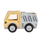Jucarii, Copii si Bebe - Jucarii si jocuri - Vehicule si jucarii cu telecomanda - Masinute - Camion de jucarie, din lemn, 12luni+, 14x7x9 cm, galben/gri - Infinity.ro