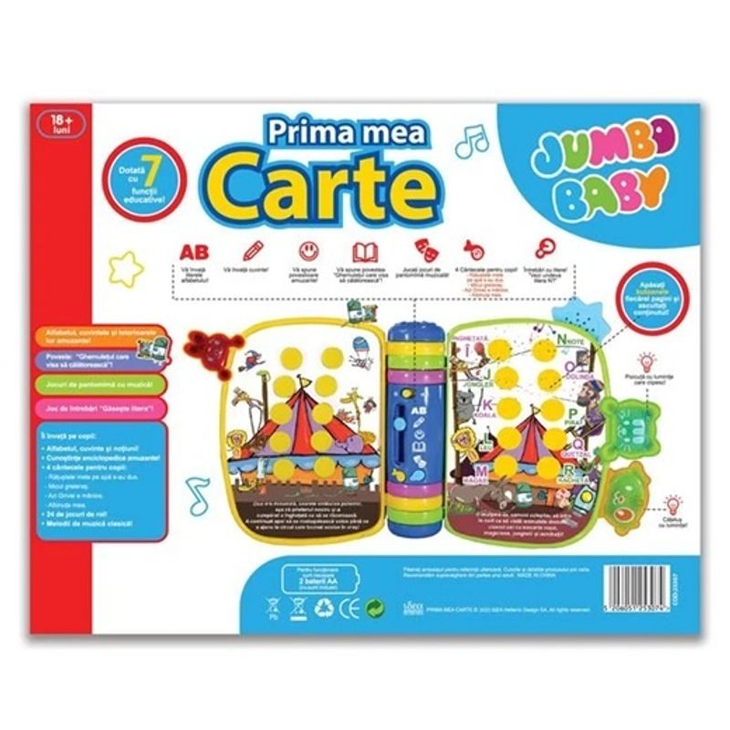 Jucarii, Copii si Bebe - Jucarii si jocuri - Jucarii & jocuri educative - Jocuri si jucarii educative - Carte muzicala pentru copii 18+ luni, 4 forme geometrice, Cu alfabet, jocuri si cantece - Infinity.ro