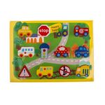 Jucarii, Copii si Bebe - Jucarii si jocuri - Jucarii & jocuri educative - Jocuri si jucarii educative - Jucarie din Lemn, Autostrada 3D cu 12 Figurine - Infinity.ro