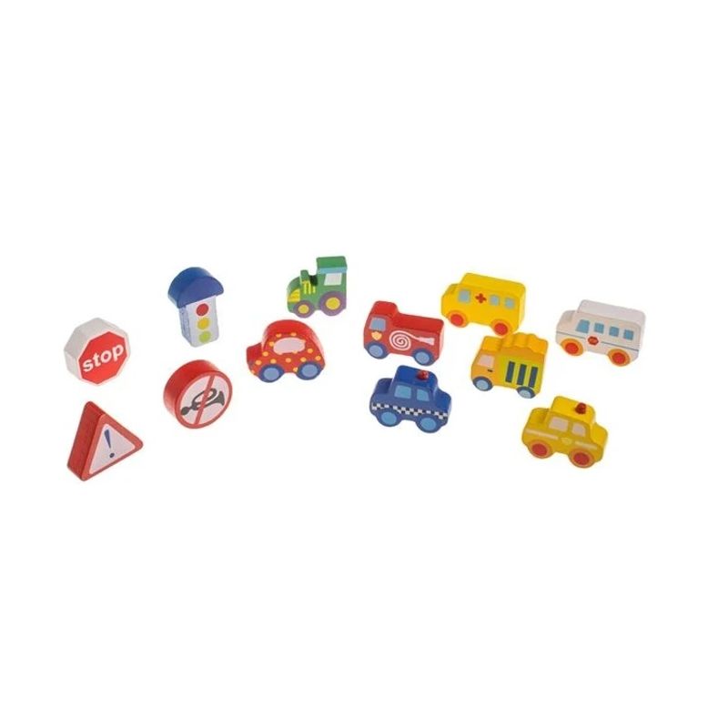 Jucarii, Copii si Bebe - Jucarii si jocuri - Jucarii & jocuri educative - Jocuri si jucarii educative - Jucarie din Lemn, Autostrada 3D cu 12 Figurine - Infinity.ro