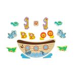 Jucarii, Copii si Bebe - Jucarii si jocuri - Jucarii & jocuri educative - Jocuri si jucarii educative - Jucarie Educativa din Lemn, Arca cu 12 Animale - Infinity.ro