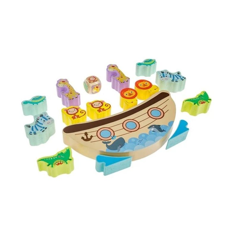 Jucarii, Copii si Bebe - Jucarii si jocuri - Jucarii & jocuri educative - Jocuri si jucarii educative - Jucarie Educativa din Lemn, Arca cu 12 Animale - Infinity.ro