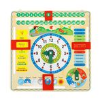 Jucarii, Copii si Bebe - Jucarii si jocuri - Jucarii & jocuri educative - Jocuri si jucarii educative - Ceas calendar educativ din lemn, Varsta 3 ani+, Dimensiune 30.5x30.5 cm - Infinity.ro