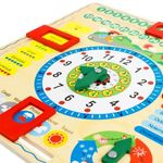 Jucarii, Copii si Bebe - Jucarii si jocuri - Jucarii & jocuri educative - Jocuri si jucarii educative - Ceas calendar educativ din lemn, Varsta 3 ani+, Dimensiune 30.5x30.5 cm - Infinity.ro
