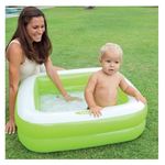 Casa si Gradina - Gradina si terasa - Piscine si accesorii - Piscine copii - Piscina Patrata pentru Copii, Intex, capacitate apa 57 L, dimensiune 86x86x25cm, verde-alb - Infinity.ro