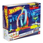 Jucarii, Copii si Bebe - Jucarii si jocuri - Vehicule si jucarii cu telecomanda - Masinute - Pista de curse Hot Wheels Neon Speeders, include o masina Hot Wheels - Infinity.ro