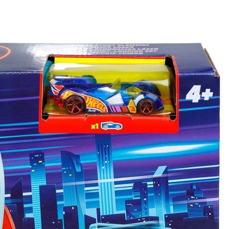 Jucarii, Copii si Bebe - Jucarii si jocuri - Vehicule si jucarii cu telecomanda - Masinute - Pista de curse Hot Wheels Neon Speeders, include o masina Hot Wheels - Infinity.ro