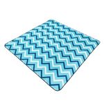 Casa si Gradina - Textile si covoare - Pături și cuverturi - Pături - Patura Picnic cu Strat din Aluminiu, Model cu Dungi Zigzag, 200x200cm, Albastru - Infinity.ro