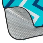 Casa si Gradina - Textile si covoare - Pături și cuverturi - Pături - Patura Picnic cu Strat din Aluminiu, Model cu Dungi Zigzag, 200x200cm, Albastru - Infinity.ro