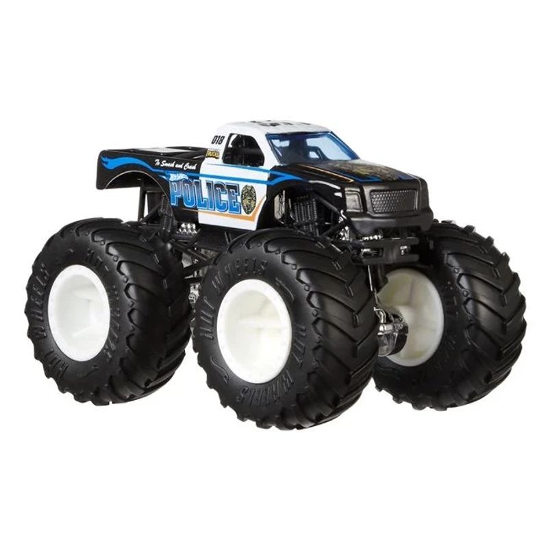 Jucarii, Copii si Bebe - Jucarii si jocuri - Jucarii de exterior - Masinute si vehicule pentru copii - Set 2 vehicule Monster Truck Hot Wheels, dimensiuni 25.5x6.5x16.5cm, multicolor - Infinity.ro