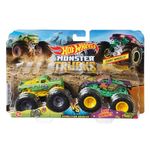 Jucarii, Copii si Bebe - Jucarii si jocuri - Jucarii de exterior - Masinute si vehicule pentru copii - Set 2 vehicule Monster Truck Hot Wheels, dimensiuni 25.5x6.5x16.5cm, multicolor - Infinity.ro