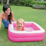 Casa si Gradina - Gradina si terasa - Piscine si accesorii - Piscine copii - Piscina Patrata pentru Copii, Intex, capacitate apa 57 L, dimensiune 86x86x25cm, roz-alb - Infinity.ro