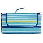 Casa si Gradina - Textile si covoare - Pături și cuverturi - Pături - Patura pentru picnic, Dimensiune 150x150cm, Albastru cu Dungi - Infinity.ro