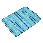 Casa si Gradina - Textile si covoare - Pături și cuverturi - Pături - Patura pentru picnic, Dimensiune 150x150cm, Albastru cu Dungi - Infinity.ro