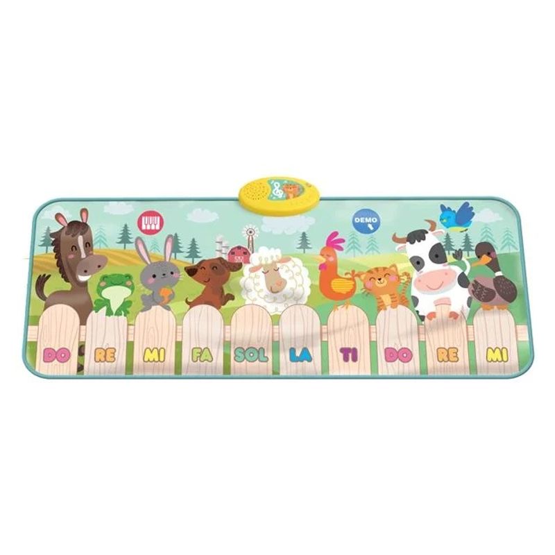 Jucarii, Copii si Bebe - Jucarii si jocuri - Jucarii de rol - Instrumente muzicale de jucarie - Pian de podea interactiv cu sunete de animale, Melodii si functie touch, Dimensiune 95x35cm - Infinity.ro