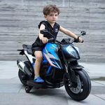 Jucarii, Copii si Bebe - Jucarii si jocuri - Jucarii de exterior - Masinute si vehicule pentru copii - Motocicleta electrica pentru copii 3 ani+, Motor 50W, Baterie 12V7AH, cu roti ajutatoare, lumini si muzica, Portocaliu - Infinity.ro