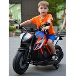 Jucarii, Copii si Bebe - Jucarii si jocuri - Jucarii de exterior - Masinute si vehicule pentru copii - Motocicleta electrica pentru copii 3 ani+, Motor 50W, Baterie 12V7AH, cu roti ajutatoare, lumini si muzica, Rosu - Infinity.ro