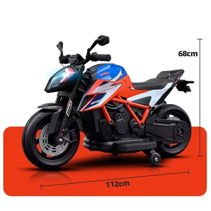 Jucarii, Copii si Bebe - Jucarii si jocuri - Jucarii de exterior - Masinute si vehicule pentru copii - Motocicleta electrica pentru copii 3 ani+, Motor 50W, Baterie 12V7AH, cu roti ajutatoare, lumini si muzica, Albastru - Infinity.ro