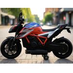 Jucarii, Copii si Bebe - Jucarii si jocuri - Jucarii de exterior - Masinute si vehicule pentru copii - Motocicleta electrica pentru copii 3 ani+, Motor 50W, Baterie 12V7AH, cu roti ajutatoare, lumini si muzica, Albastru - Infinity.ro