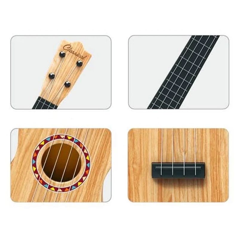 Jucarii, Copii si Bebe - Jucarii si jocuri - Jucarii de rol - Instrumente muzicale de jucarie - Chitara clasica de jucarie, Dimensiune 53cm, 4 corzi din plastic, cu difuzor si clape, 3+ ani - Infinity.ro
