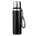 Casa si Gradina - Bucatarie si vesela - Accesorii bar - Termosuri si Cani termos - Sticla izoterma din otel inoxidabil cu siret, Capacitate 700ml, Negru - Infinity.ro