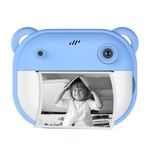 Jucarii, Copii si Bebe - Jucarii si jocuri - Jucarii & jocuri educative - Laptopuri, tablete si gadget-uri copii - Camera foto-video pentru copii 3 ani+ cu functie de imprimare imediata - Ecran de 2.4", Albastru - Infinity.ro
