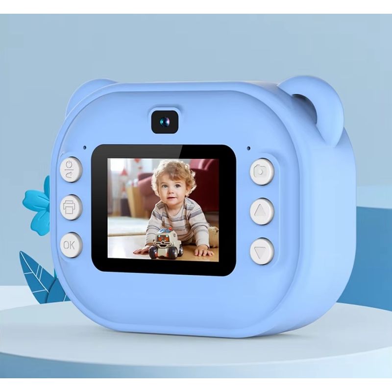 Jucarii, Copii si Bebe - Jucarii si jocuri - Jucarii & jocuri educative - Laptopuri, tablete si gadget-uri copii - Camera foto-video pentru copii 3 ani+ cu functie de imprimare imediata - Ecran de 2.4", Albastru - Infinity.ro