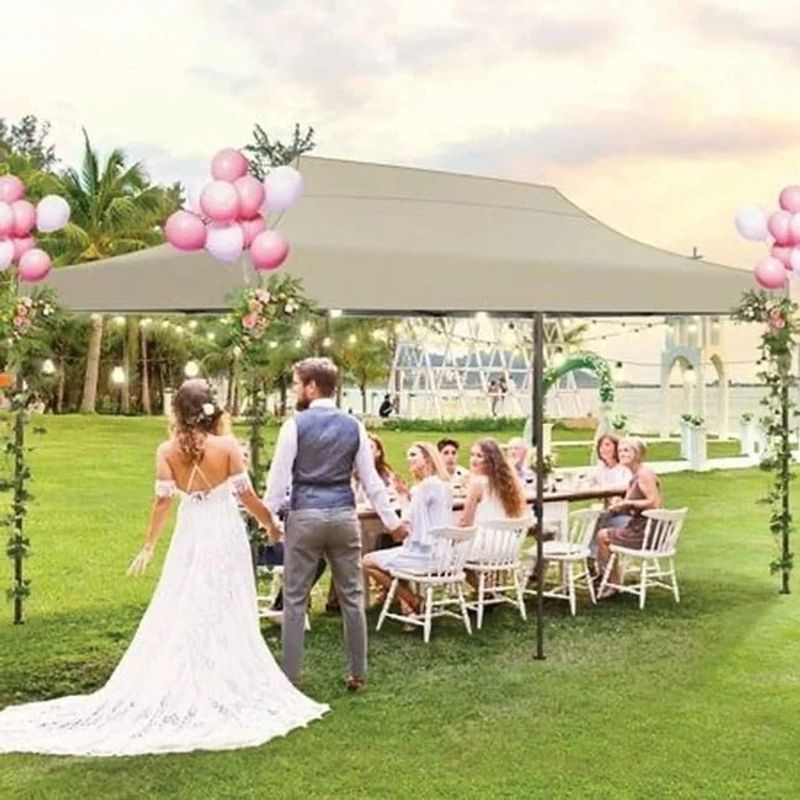 Casa si Gradina - Gradina si terasa - Umbrele si pavilioane - Pavilioane - Pavilion textil Ecru Pop-Up, Dimensiune 3x3x2.6m, Structura Pliabila, Montaj rapid pentru gradina si evenimente - Infinity.ro