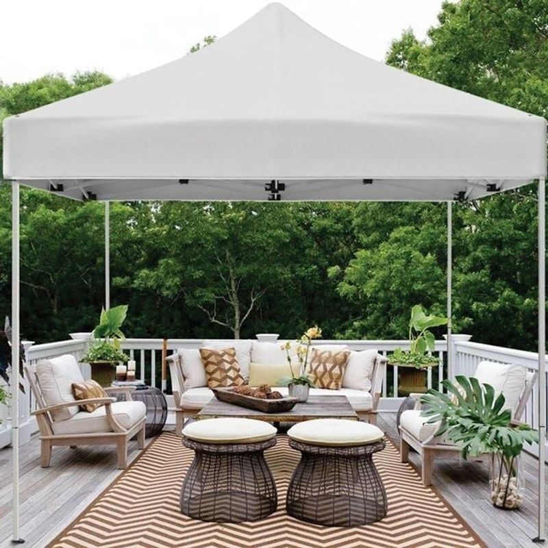 Casa si Gradina - Gradina si terasa - Umbrele si pavilioane - Pavilioane - Pavilion textil Ecru Pop-Up, Dimensiune 3x3x2.6m, Structura Pliabila, Montaj rapid pentru gradina si evenimente - Infinity.ro
