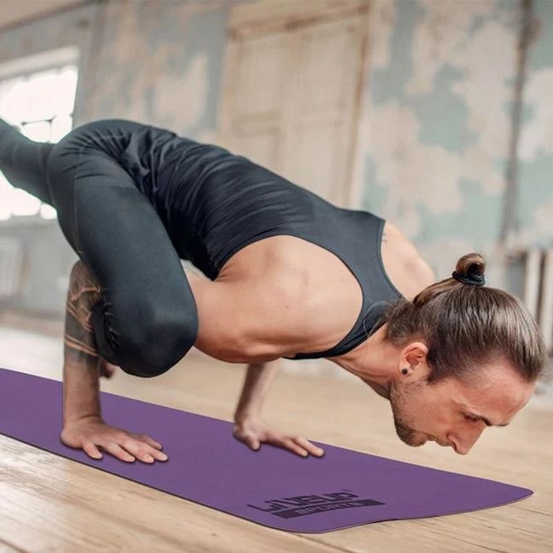 Sport si Outdoor - Fitness - Accesorii fitness - Saltele fitness - Saltea pentru gimnastica, Yoga, Dimensiune 183x61x0.4cm, Culoare roz-mov - Infinity.ro