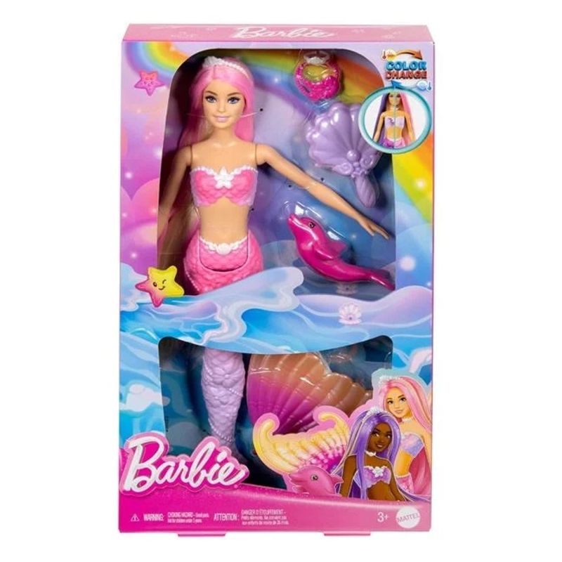 Jucarii, Copii si Bebe - Jucarii si jocuri - Papusi si accesorii - Papusi - Sirena Barbie transformare magica, include accesorii de styling, varsta de la 9 luni la 3 ani - Infinity.ro