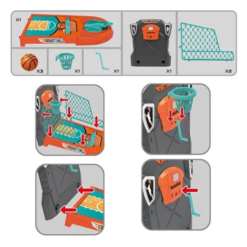 Jucarii, Copii si Bebe - Jucarii si jocuri - Jucarii & jocuri educative - Jucarii interactive - Joc de baschet de masa cu cos mobil, sunete si lumini - Infinity.ro