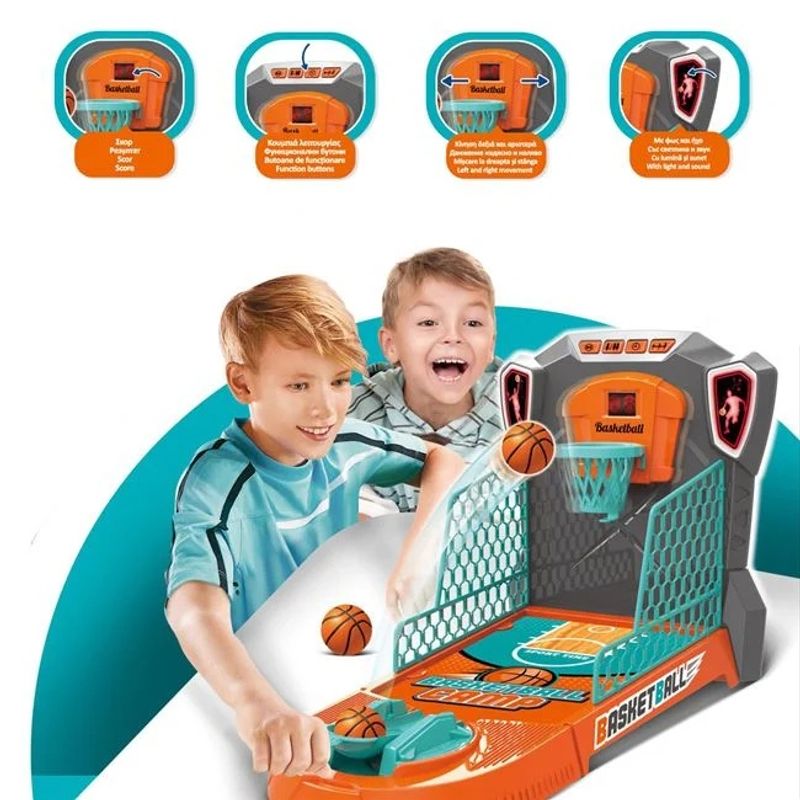 Jucarii, Copii si Bebe - Jucarii si jocuri - Jucarii & jocuri educative - Jucarii interactive - Joc de baschet de masa cu cos mobil, sunete si lumini - Infinity.ro