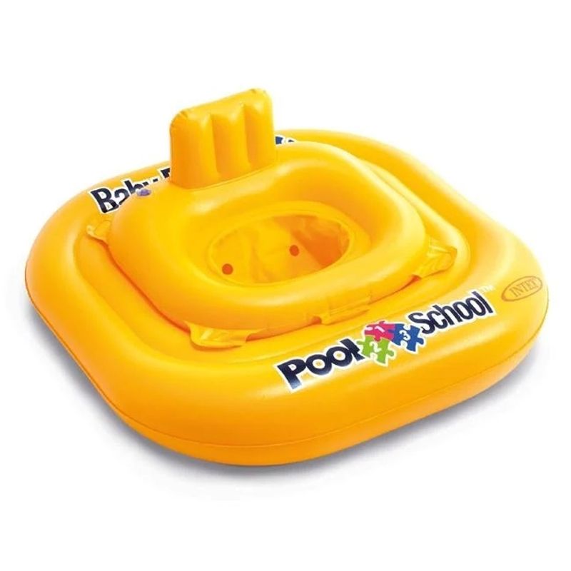 Jucarii, Copii si Bebe - Jucarii si jocuri - Jucarii de exterior - Colaci, ochelari si accesorii inot copii - Colac Scaun pentru copii 1-2 Ani (11-15kg), Intex, 2 in 1, 79x79 cm, Galben - Infinity.ro