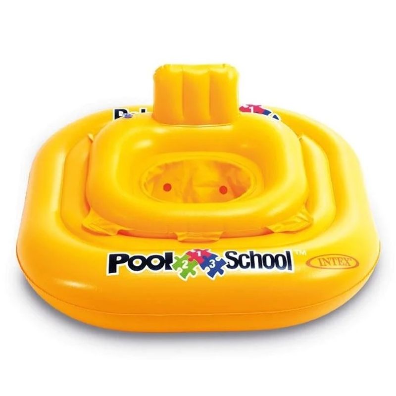 Jucarii, Copii si Bebe - Jucarii si jocuri - Jucarii de exterior - Colaci, ochelari si accesorii inot copii - Colac Scaun pentru copii 1-2 Ani (11-15kg), Intex, 2 in 1, 79x79 cm, Galben - Infinity.ro