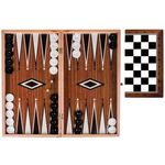 Sport si Outdoor - Alte sporturi - Sah si table - Joc de table si sah, tabla din lemn si pioni din plastic, 47.5x50cm, multicolor - Infinity.ro